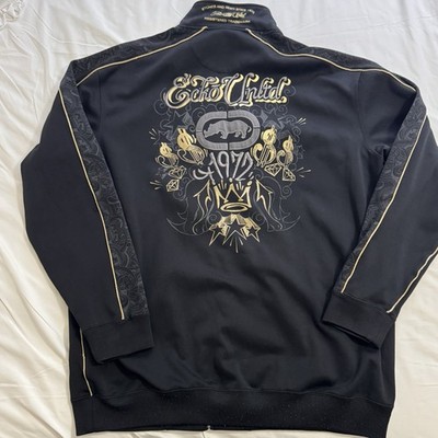 ECKO Unlimited Black And Gold Men s Zip Up Jacket Size XXXL 3XL