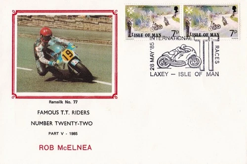 Isle of Man Famous TT Riders FDC - Rob McElnea 1985