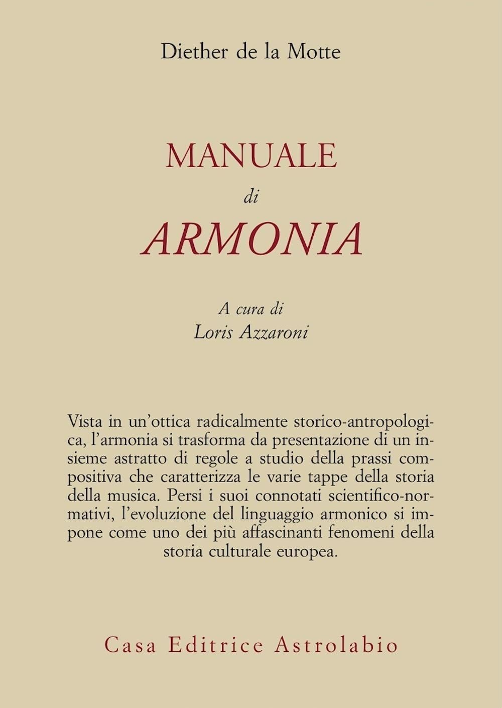 Libri La Motte Diether de - Manuale Di Armonia