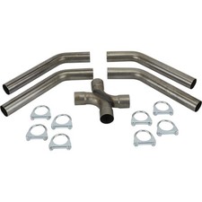 Universal Dual Exhaust Mandrel X-pipe Balance Tube Kit 2-14 Inch Complete Kit