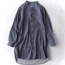 Nest Robe Striped Long Shirt Washable Cotton Linen Comfortable All Season Used