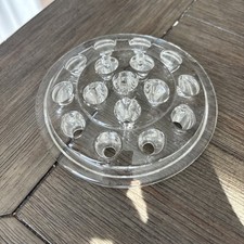 Vintage Large 16 hole Clear Glass Flower Frog for Floral Arrangements 5  MCM