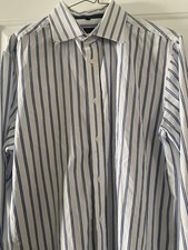 Ben Silver Long Sleeve Dress Shirt Size Large. Dark Blue Highlights. Very Good