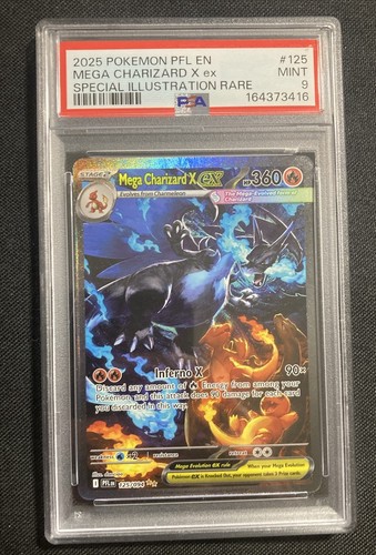 Pokémon Mega Evolution Phantasmal Flames Mega Charizard X ex SIR #125 PSA 9 Mint