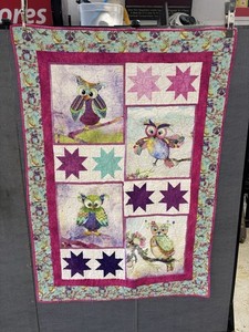 Colorful Owl Patchwork Quilt Blanket Kids Nursery Throw