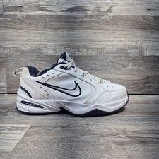 Nike Air Monarch IV Mens Size 10.5 4E White Navy Training Shoes Sneakers