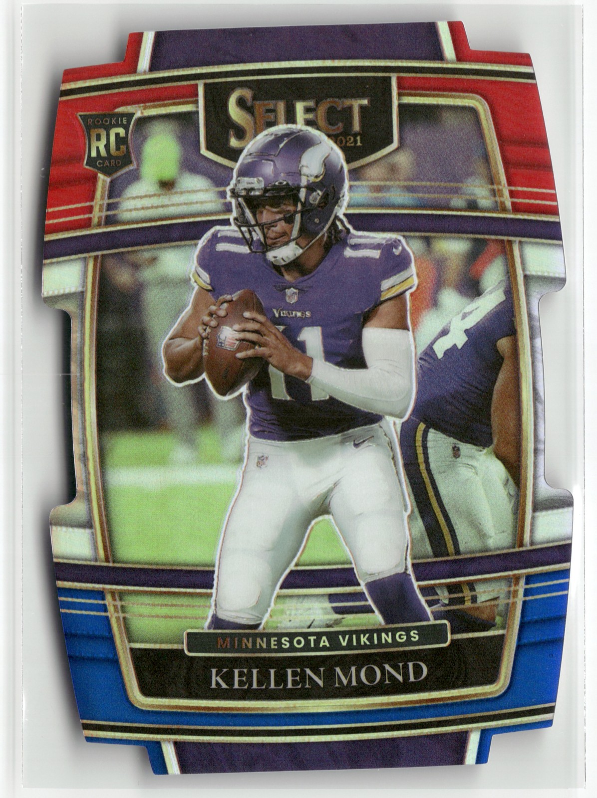 2021 Panini Select #64 Kellen Mond Red and Blue Prizm Die Cut