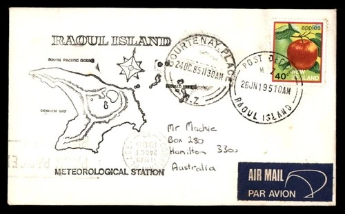 Mayfairstamps New Zealand 1951 Raoul Island Map Meteoroligical Sta Cover aaw_629