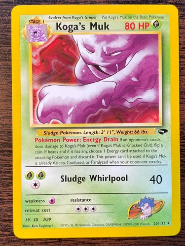 Koga's Muk 26/132 Rare Gym Challenge Pokemon Unlimited VLP