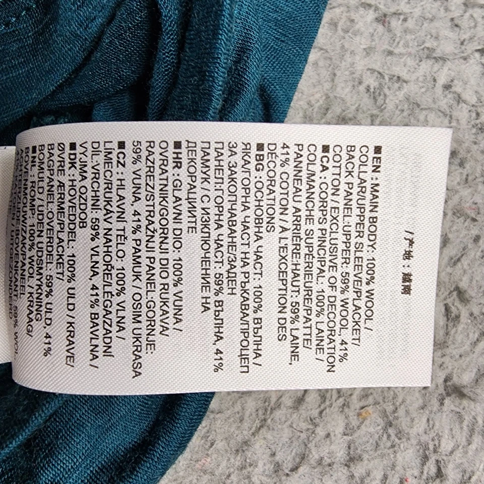 Camisa rompehielos para hombre grande de lana verde manga larga botón a presión Foto 3 de 4