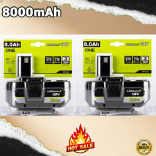 2PACK For RYOBI 18V 8.0Ah P108 High Capacity Battery 18Volt Lithium Ion One Plus