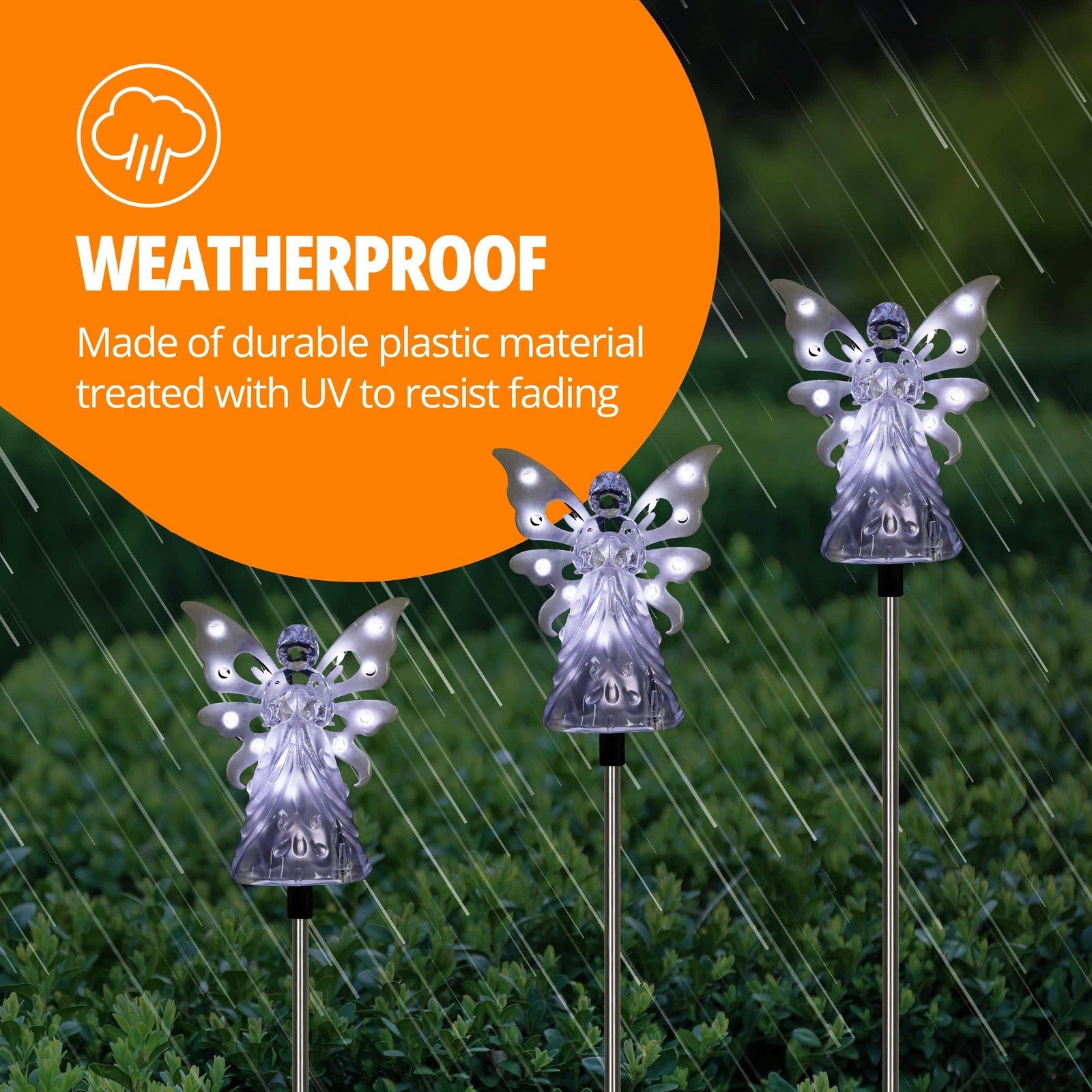 Garden Solar Lights Decorative Angel Garden Stake 12 LEDs Cute Yard and Pathw...