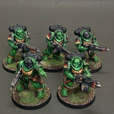 ProPainted heavy intercessors Warhammer 40k Space Marines Salamanders Commission