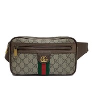 Gucci GG Supreme Ophidia Marsupio in Pelle Marrone Uomo 574796 Logo Italia 23,5 cm