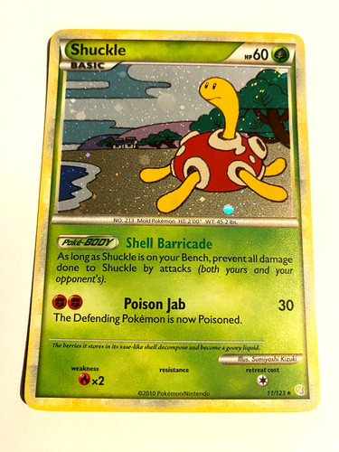 Pokémon Card - Shuckle 11/123 HeartGold & SoulSilver *MP* Rare Holo