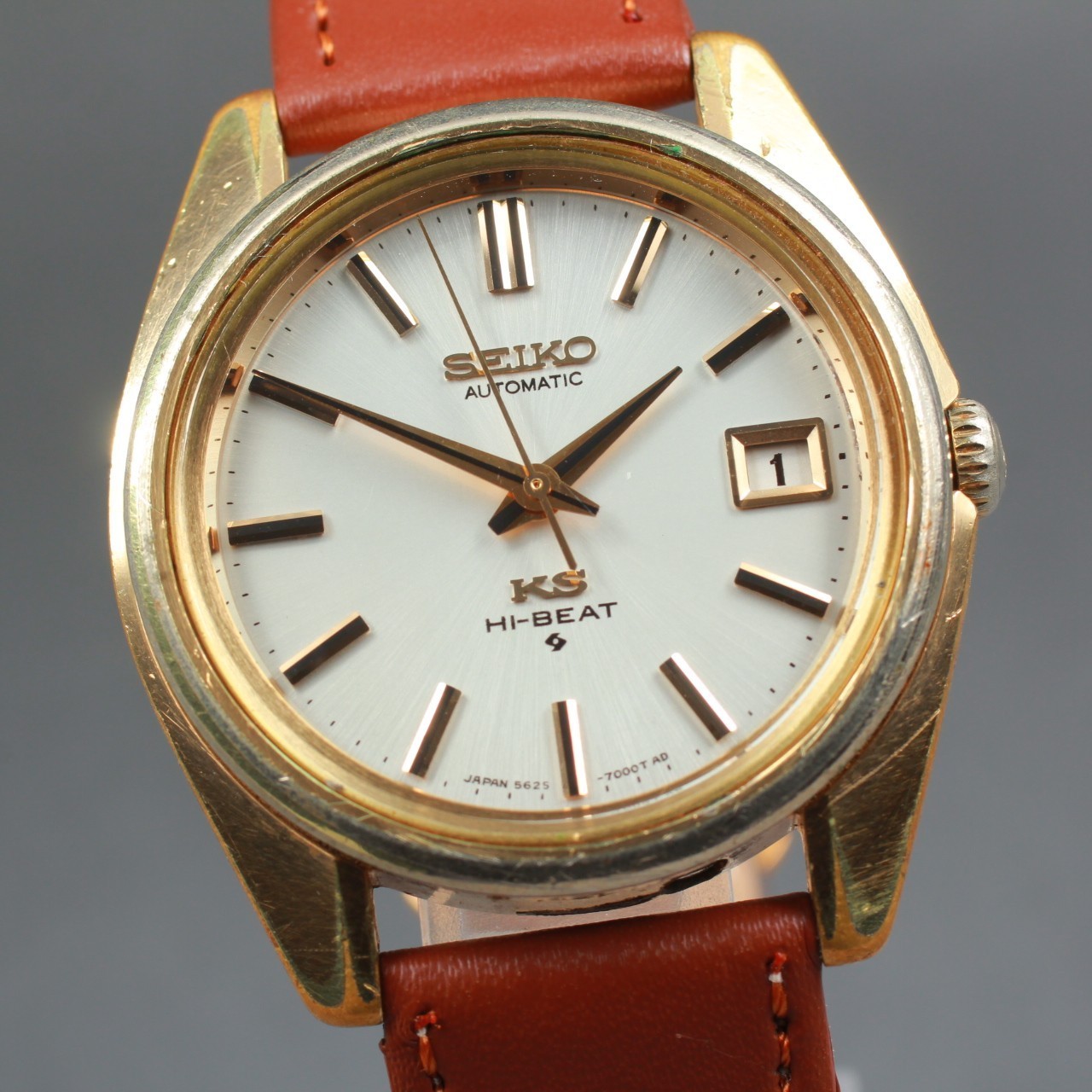 [EXC+5] Vintage King SEIKO 5625-7000 KS Hi-Beat Gold SGP Men's AT Watch JP U917