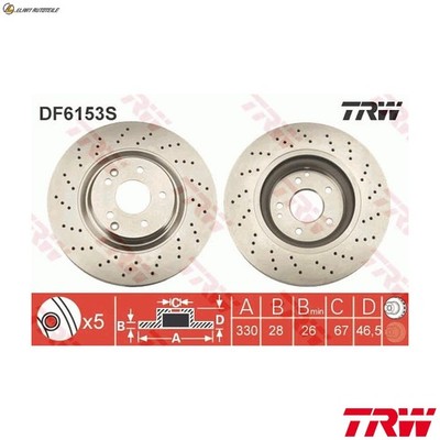 2x BREMSSCHEIBE DF6153S FÜR MERCEDES-BENZ C-CLASS/T-Model CLK/Convertible SLK  