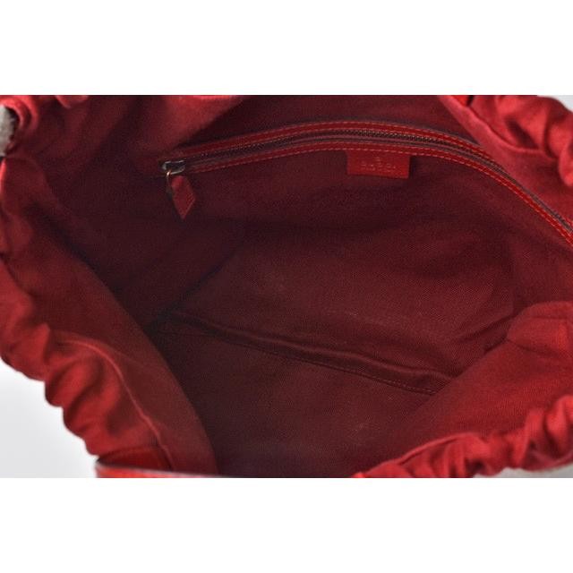 Gucci Backpack Drawstring GUCCI Striped Canvas Le… - image 8