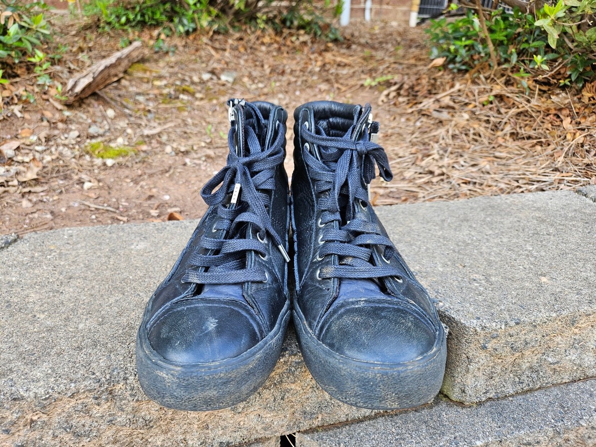 DIESEL RN93243 Men's Black Leather Shoes Sneakers Size 9 | eBay