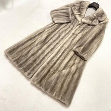 Blue Iris Mink Fur Long Coat Maxi Length Womens XL 13 Brown Soft Real Fur Formal