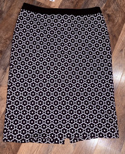 NEW Talbots Black and White Printed Skirt Size 6 Business Office Wear - Flawed
