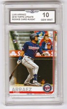 2019 TOPPS UPDATE LUIS ARRAEZ ROOKIE BASEBALL CARD ATLANTA BRAVES. rookie card picture