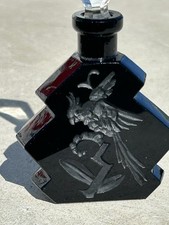 Vintage Perfume Bottle Black Satin Glass Inta...