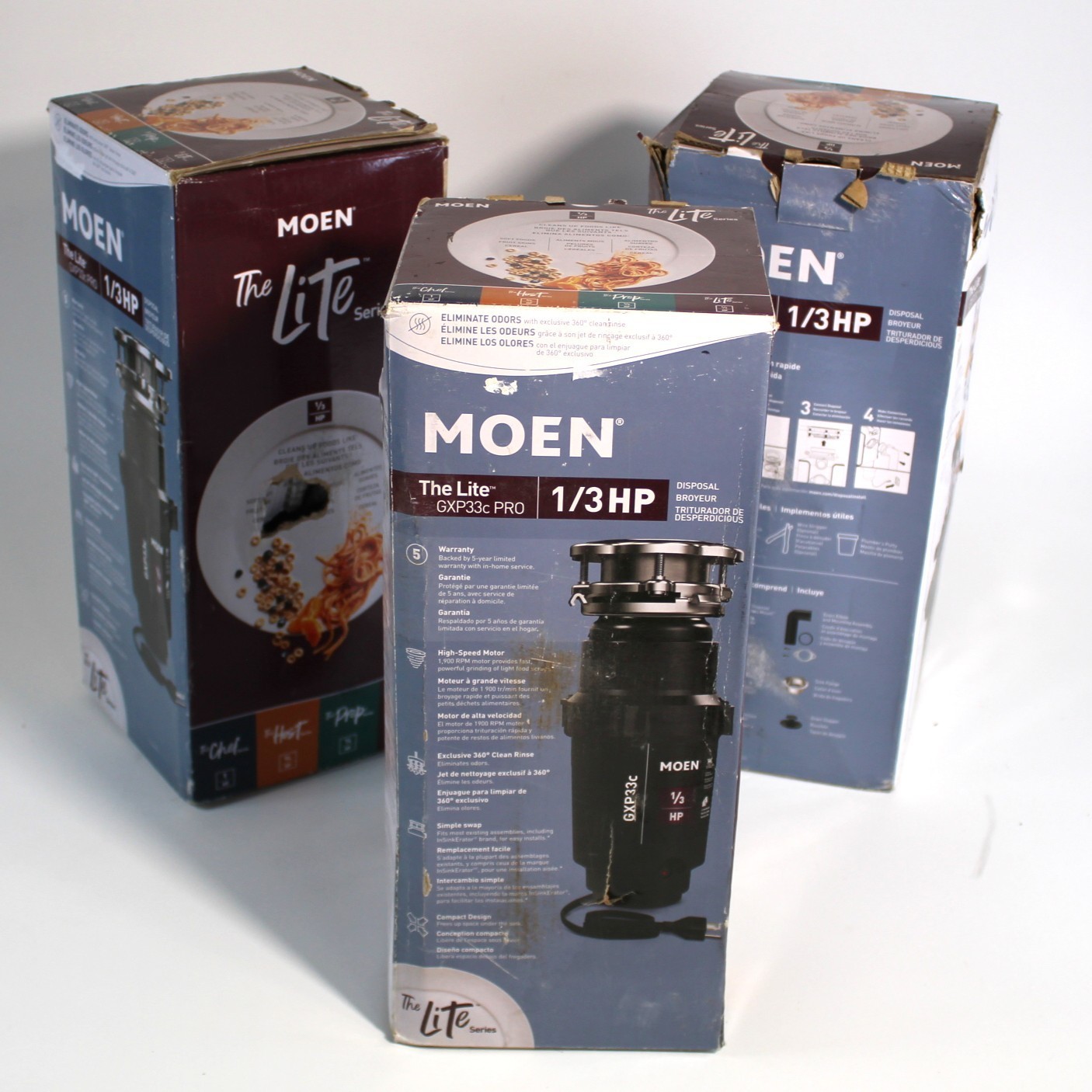 Moen Lite Series GXP33C PRO 1/3 HP Continuous Feed Garbage Disposal New Open Box