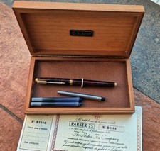 Parker 75 laque "Thuya" fountain pen, Fine nib, MADE IN FRANCE IN BOX & WARRANTY