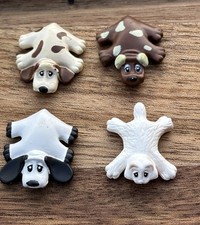 Lot Of 4 Vintage Pound Puppies and Cat Micro Galoob Mini Figures 1980s