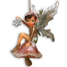 December Diamonds Whimsical Fairy on Mushroom Ornament 79-81488 Pixie Fairy