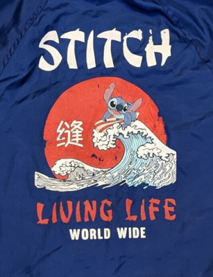 Disney Stitch ''Living Life World Wide'' Coach's Windbreaker Jacket X-Small