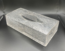 Celebrity Starburst Tissue Box Holder Vintage Clear Acrylic Vanity USA READ