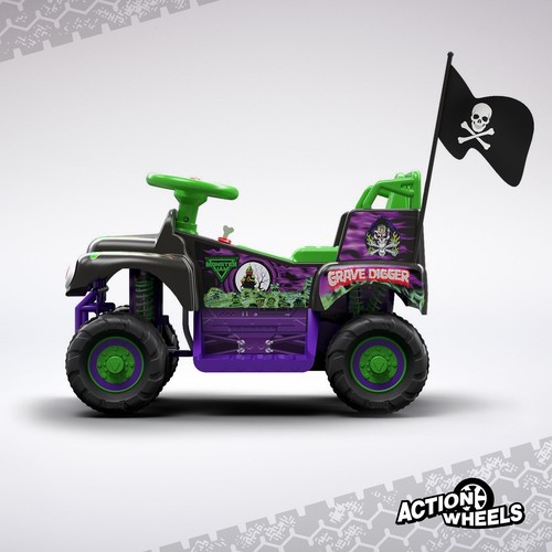 6V Grave Digger Ride on Car Monster Truck Monster Jam Grafik für Jungen & Mädchen - Bild 8 von 12