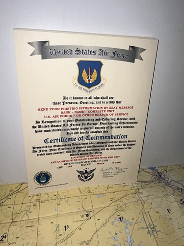 U.S.A.F. / U.S. AIR FORCES IN EUROPE - CERTIFICATE OF COMMENDATION - Picture 5 of 24