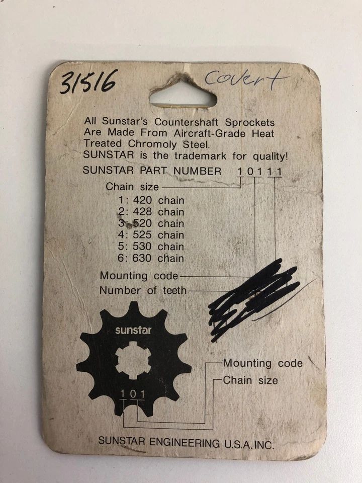 Sunstar Sprocket Front 16T 520 Steel P/N 31516 fits Yamaha/Kawasaki/Suzuki - Image 2 of 4