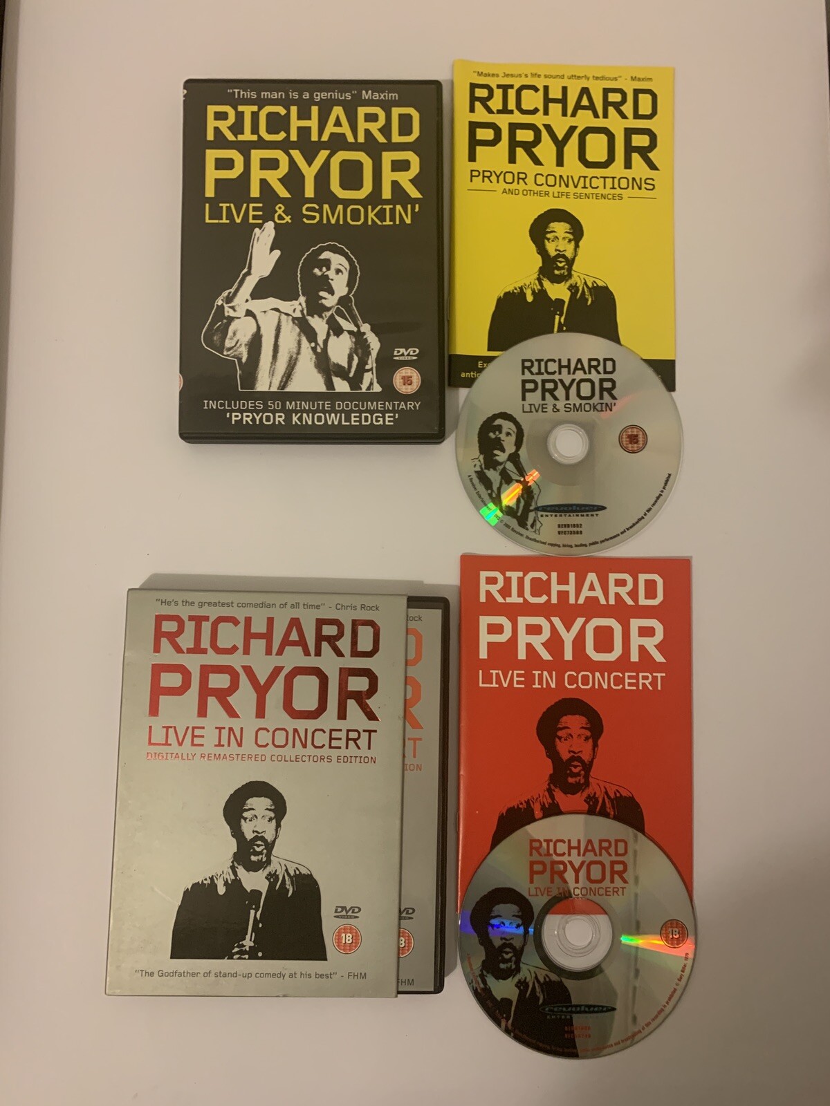 Richard Pryor DVD Bundle Live In Concert Collectors' Edition + Live & Smokin'