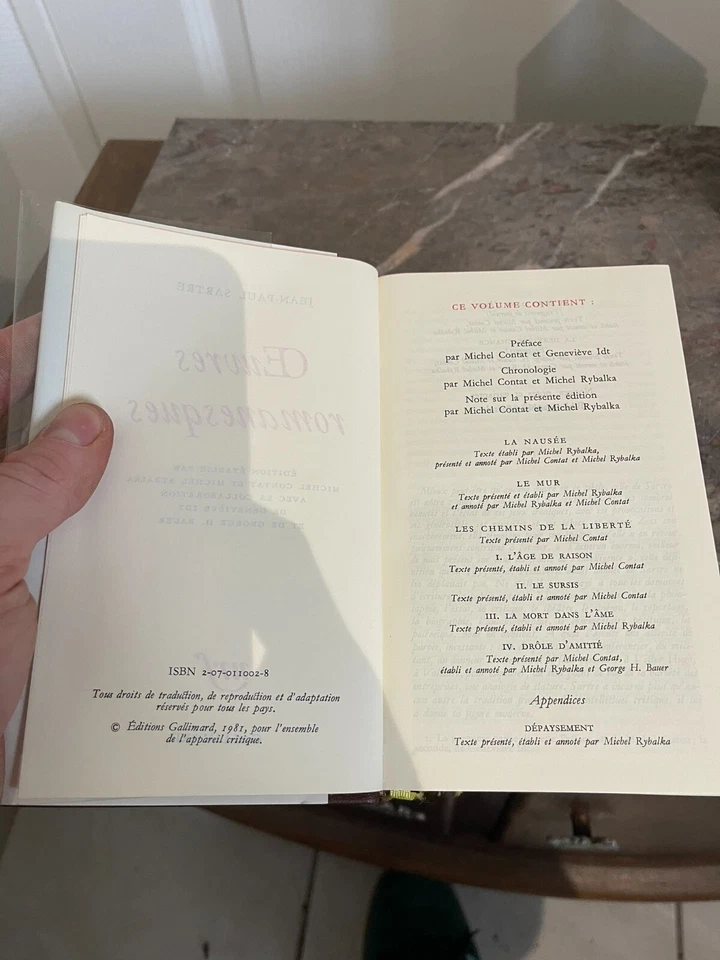 Livre Sartre - Œuvres Romanesques - Pléiade Gallimard 1982 - Photo 3/3
