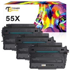 3 Black Toner Fits For HP CE255X LaserJet Enterprise P3015 P3015d P3015dn P3015x