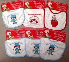 Set of 3 Cloth Strawberry Shortcake Bibs 3 different or 3 the same NEW