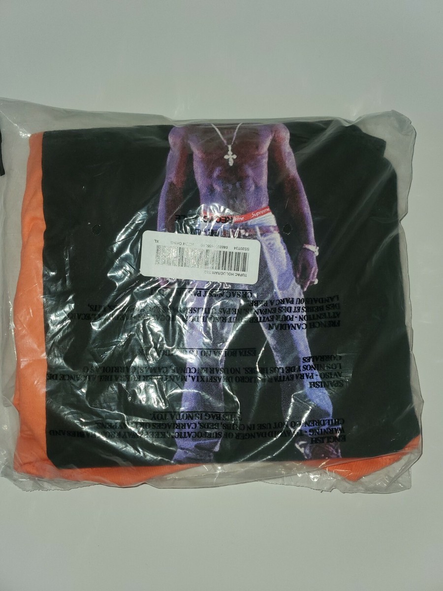 Supreme Tupac Hologram Tee Neon Orange XL SS19 New in