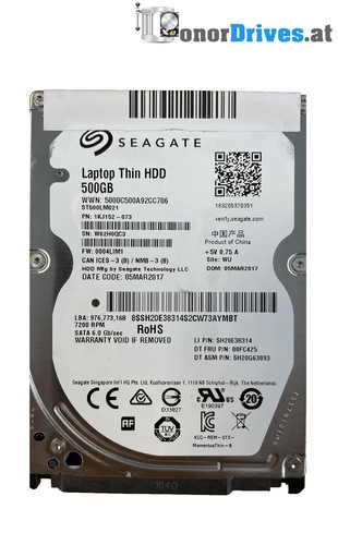Seagate ST500LM021 - 500 GB - SATA - 1KJ152-073 - PCB 100729420 Rev. B*
