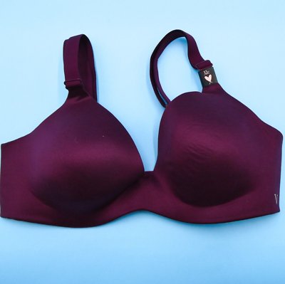 Victorias Secret 32C Lined Semi Demi Dark Red Bra Strap Lingerie