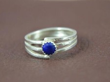 Dark blue Lapis Lazuli set in custom 925 Sterling Silver Ring Size 7 1/2