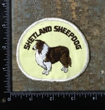 Vintage SHETLAND SHEEPDOG Sheltie Dog Breed Pet Embroidered Iron-On Patch 1970’s