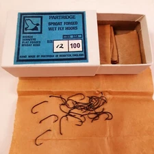 100 Partridge size 12 Wet Fly Hooks G3A Sproat Bend Fly Tying Hooks