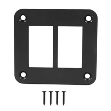 2 Gang Black Switch Shell Bracket， Anodized Aluminium Rocker Switch Panel Hous