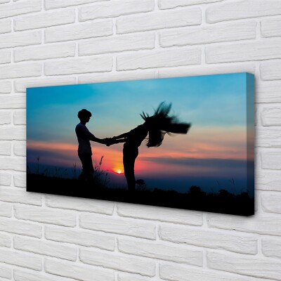 Tulup Leinwandbild 140x70 Wandkunst Menschen Himmel Westen