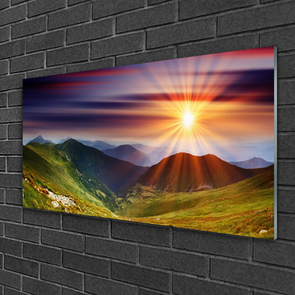 Tableau sur verre decoration murale 100x50 Nature Montagne paysage panoramique