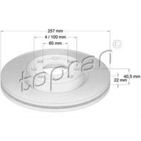 Topran Bremsscheiben Vorne Ø257 Mm BelüFtet FüR Opel Corsa D S07 X15 M13 Fiat